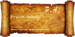 Preidt Amadé névjegykártya
